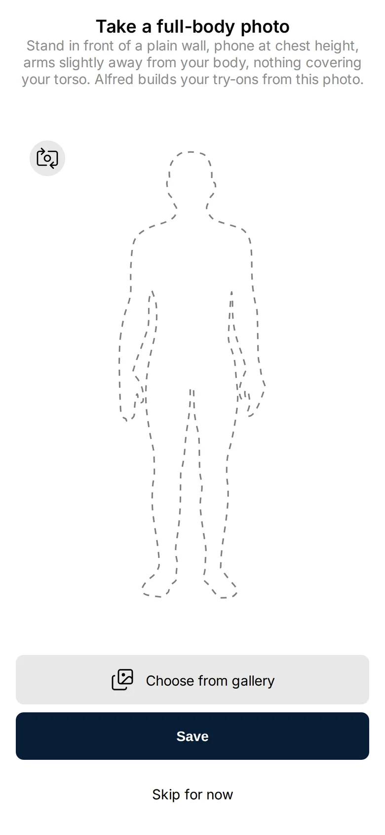Full-body photo for try-on