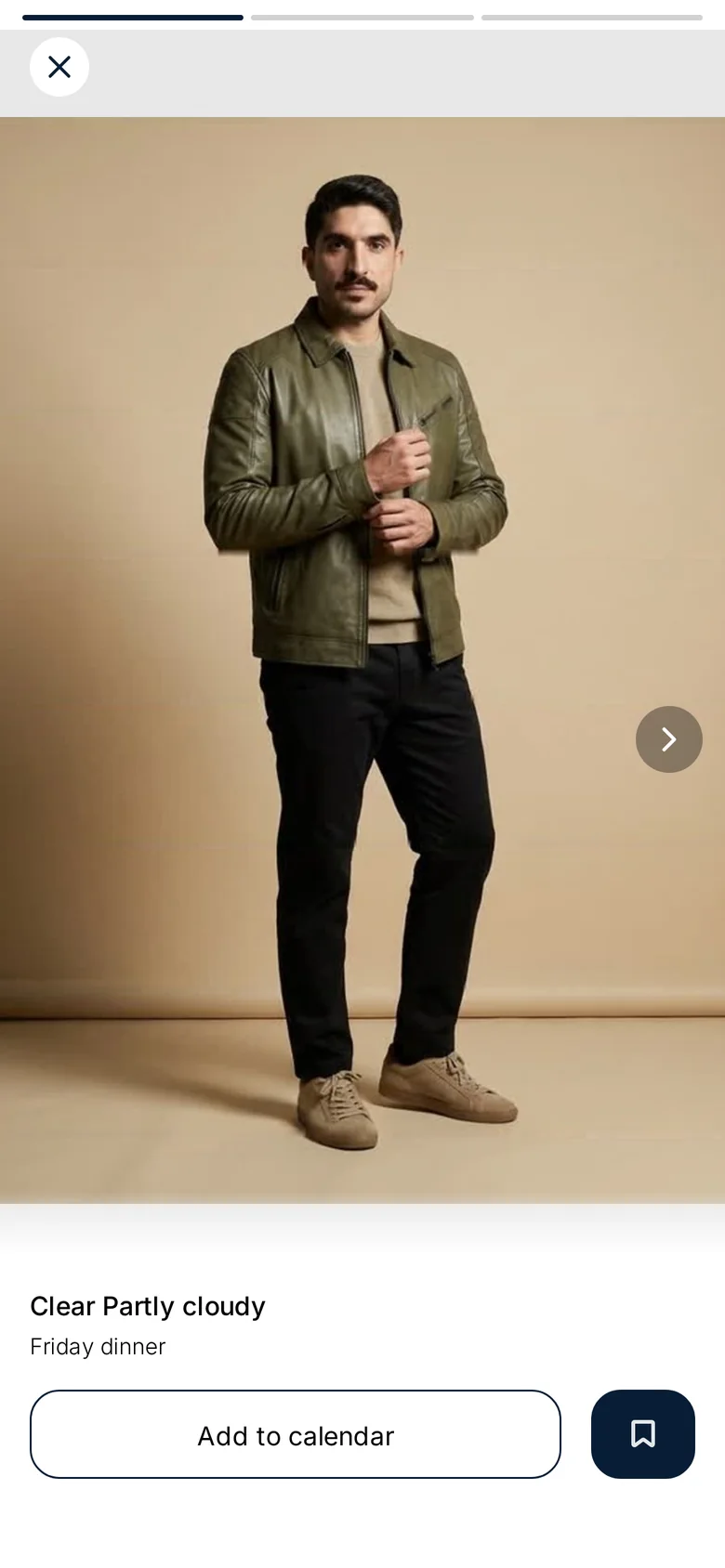 A generated outfit shown on the user